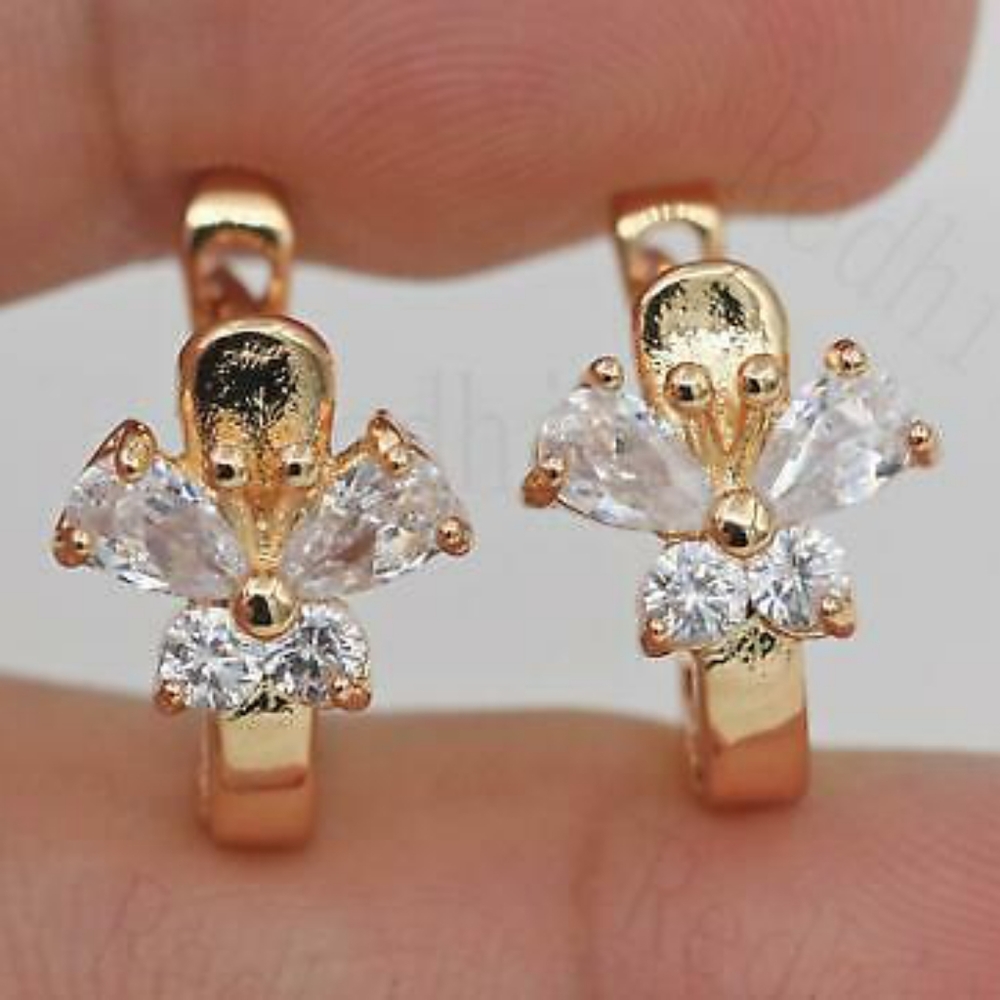 18kt Gold Filled Topaz Butterfly Earrings - Picture 3 of 3